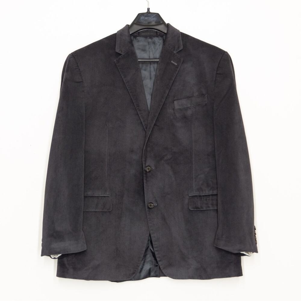 Lauren Ralph Lauren Velvet Blazer Men 44R Charcoal Dinner Jacket Holiday Formal